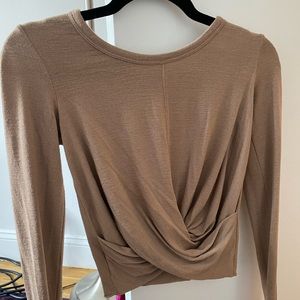 Aritzia long sleeve brown crop top. Never worn